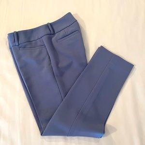 Blue front zipper pants